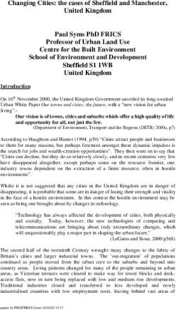 CHANGING CITIES: THE CASES OF SHEFFIELD AND MANCHESTER, UNITED KINGDOM PAUL SYMS PHD FRICS PROFESSOR OF URBAN LAND USE CENTRE FOR THE BUILT ...