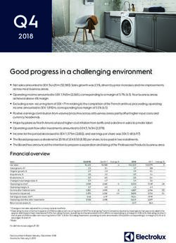 Q4 2018 Good progress in a challenging environment - Electrolux Group