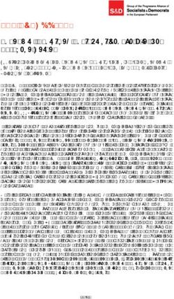 S&D GROUP PLAN Economic, Social and Ecological Recovery in the - Socialists & Democrats