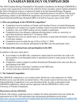 CANADIAN BIOLOGY OLYMPIAD 2020