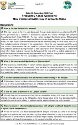 FREQUENTLY ASKED QUESTIONS NEW VARIANT OF SARS-COV-2 IN SOUTH AFRICA - NICD
