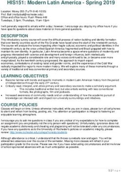 HIS151: Modern Latin America - Spring 2019 - School of Arts ...