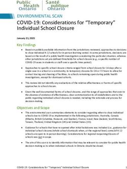 ENVIRONMENTAL SCAN COVID-19: Considerations for "Temporary" Individual School Closure - Public Health Ontario