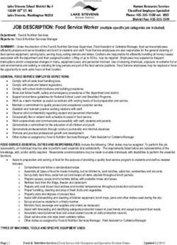 JOB DESCRIPTION: Food Service Worker (multiple specific job categories are included)