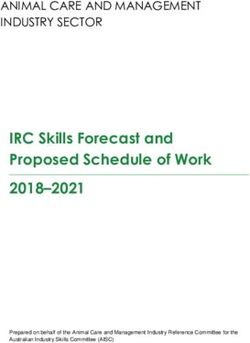 IRC Skills Forecast and Proposed Schedule of Work 2018-2021 - ANIMAL CARE AND MANAGEMENT INDUSTRY SECTOR - Skills Impact