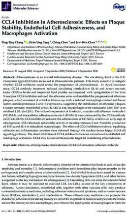 CCL4 Inhibition in Atherosclerosis: Effects on Plaque Stability, Endothelial Cell Adhesiveness, and Macrophages Activation - MDPI