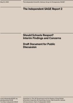 The Independent SAGE Report 2 Should Schools Reopen? Interim Findings and Concerns Draft Document for Public Discussion