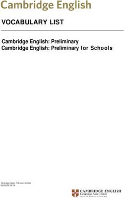 VOCABULARY LIST From 2020 - B1 Preliminary B1 Preliminary For Schools ...