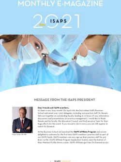MONTHLY E-MAGAZINE - MESSAGE FROM THE ISAPS PRESIDENT