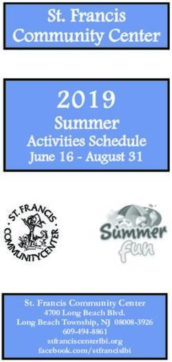 2019 Summer St. Francis Community Center - Activities Schedule