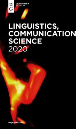 LINGUISTICS, COMMUNICATION SCIENCE 2020 - De Gruyter
