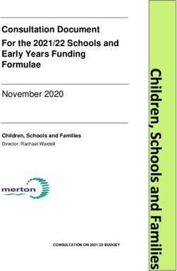 Consultation Document For the 2021/22 Schools and Early Years Funding Formulae - November 2020 - Merton Council