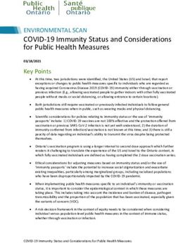 COVID-19 Immunity Status and Considerations for Public Health Measures