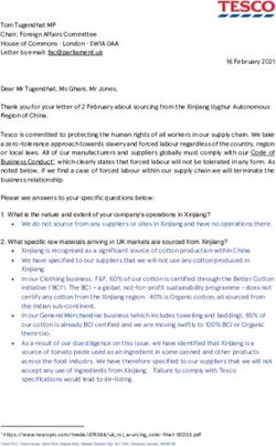 Tom Tugendhat MP Chair, Foreign Affairs Committee House of Commons London SW1A 0AA Letter by email: UK ...