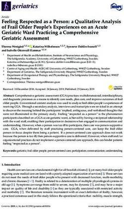 Feeling Respected as a Person: a Qualitative Analysis of Frail Older People's Experiences on an Acute Geriatric Ward Practicing a Comprehensive ...