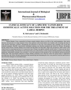 CLINICAL EFFICACY OF A SPECIFIC TANNIN-RICH OSMOTICALLY ACTIVE SOLUTION FOR THE TREATMENT OF LABIAL HERPES - Vitrobio