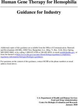 Human Gene Therapy for Hemophilia Guidance for Industry - FDA