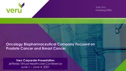 Oncology Biopharmaceutical Company Focused on Prostate Cancer and Breast Cancer - Veru Corporate Presentation