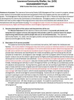 MANAGEMENT PLAN Lawrence Community Shelter, Inc. (LCS)