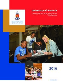 2016 University of Pretoria Undergraduate study programme information