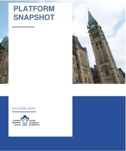 PLATFORM SNAPSHOT - ELECTION 2019 COMPANY NAME - Canadian Paediatric Society