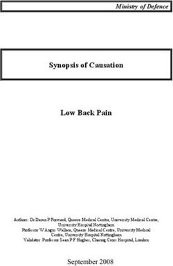 Synopsis Of Causation Low Back Pain