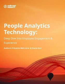 PEOPLE ANALYTICS TECHNOLOGY: DEEP DIVE INTO EMPLOYEE ENGAGEMENT & EXPERIENCE AUTHORS: PRIYANKA MEHROTRA & STACIA GARR - REDTHREAD RESEARCH