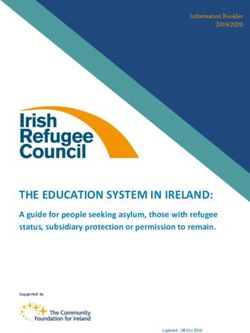 THE EDUCATION SYSTEM IN IRELAND: A guide for people seeking asylum, those with refugee status, subsidiary protection or permission to remain ...
