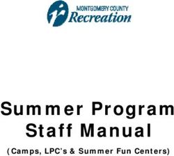Summer Program Staff Manual - (Camps, LPC's & Summer Fun Centers)