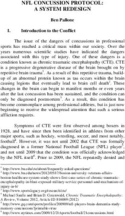 NFL CONCUSSION PROTOCOL: A SYSTEM REDESIGN