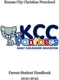 Kansas City Christian Preschool - Parent-Student Handbook 2021-2022