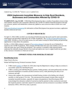 USDA Implements Immediate Measures to Help Rural Residents, Businesses and Communities Affected by COVID-19