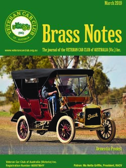 March 2019 - Dementia Prodest - www.veterancarclub.org.au - Veteran Car Club of Australia (Victoria) Inc. Registration Number A0097964Y