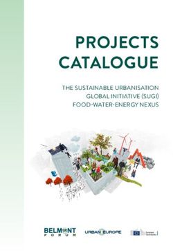 PROJECTS CATALOGUE THE SUSTAINABLE URBANISATION GLOBAL INITIATIVE (SUGI) FOOD-WATER-ENERGY NEXUS - JPI Urban Europe
