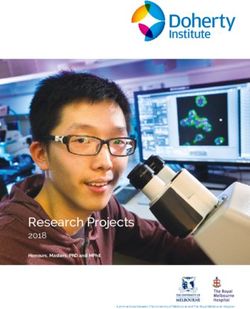 RESEARCH PROJECTS 2018 - HONOURS, MASTERS, PHD AND MPHIL - UNIVERSITY OF ...