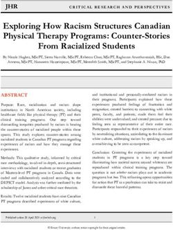 Exploring How Racism Structures Canadian Physical Therapy Programs: Counter-Stories From Racialized Students