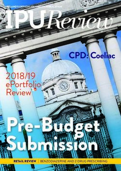 Pre-Budget Submission - 2018/19 ePortfolio Review CPD: Coeliac - Irish Pharmacy Union