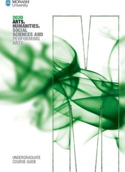 ARTS, HUMANITIES, SOCIAL SCIENCES AND PERFORMING ARTS 2020 - UNDERGRADUATE COURSE GUIDE