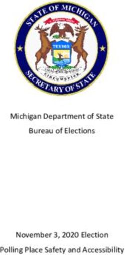 Michigan Department of State Bureau of Elections November 3, 2020 Election Polling Place Safety and Accessibility