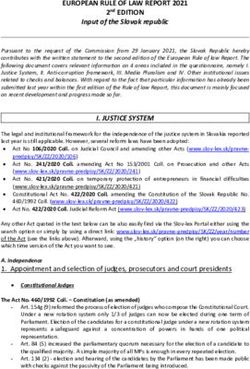 EUROPEAN RULE OF LAW REPORT 2021