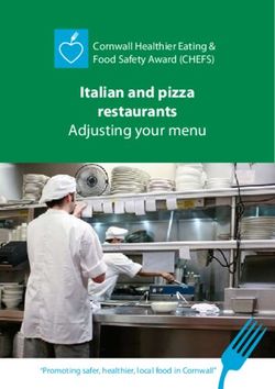 Italian and pizza restaurants - Adjusting your menu Cornwall Healthier Eating & Food Safety Award (CHEFS)
