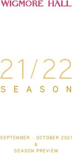 21 22 SEPTEMBER - OCTOBER 2021 SEASON PREVIEW - Wigmore Hall