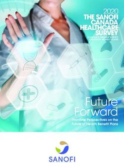 Future Forward - THE SANOFI CANADA HEALTHCARE SURVEY 2020