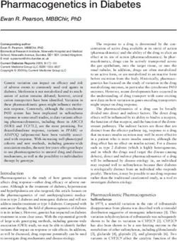 PHARMACOGENETICS IN DIABETES - EWAN R. PEARSON, MBBCHIR, PHD