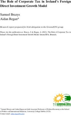 The Role of Corporate Tax in Ireland's Foreign Direct Investment Growth Model Samuel Brazys Aidan Regan* - Ciaran Cuffe