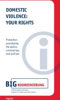 DOMESTIC VIOLENCE: YOUR RIGHTS - Protection provided by the police, criminal law, and civil law