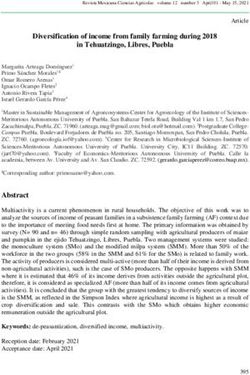 Diversification of income from family farming during 2018 in Tehuatzingo, Libres, Puebla - Revista Mexicana de Ciencias Agrícolas