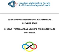 2018 CANADIAN INTERNATIONAL MATHEMATICAL OLYMPIAD TEAM 2018 MATH TEAM CANADA'S LEADERS AND CONTESTANTS FACT SHEET