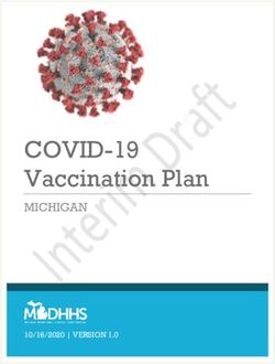 COVID-19 Vaccination Plan - MICHIGAN - 10/16/2020 | VERSION 1.0 - State of Michigan