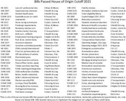 Bills Passed House of Origin Cutoff 2021